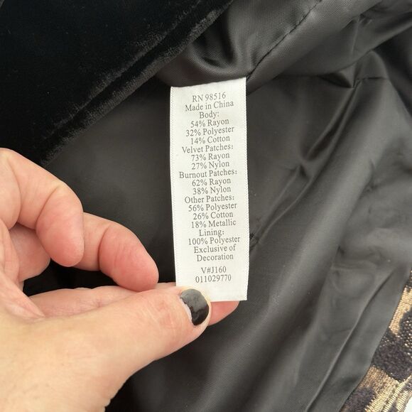 Coldwater Creek Phoebe Brocade Velvet Patchwork Vest Medium Whimsigoth Steampunk - Picture 12 of 13